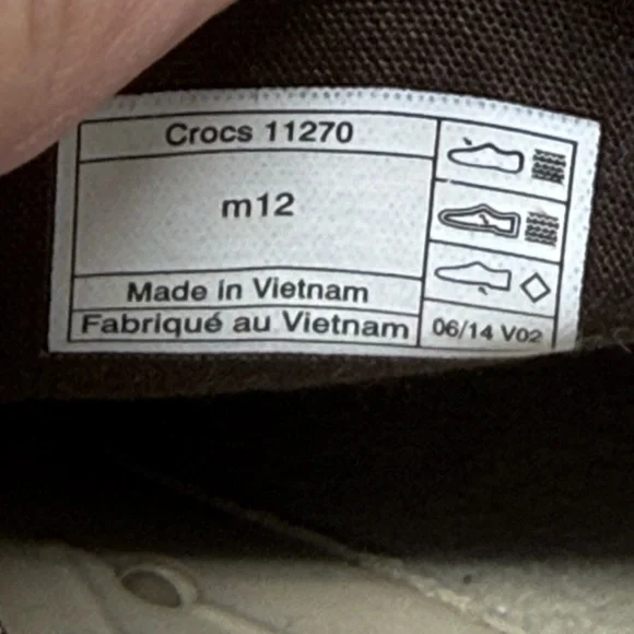 CROCS Men's Beige Slip-On Loafers Sz 12 (WAFGES) - Picture 7 of 8